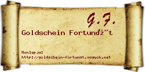 Goldschein Fortunát névjegykártya